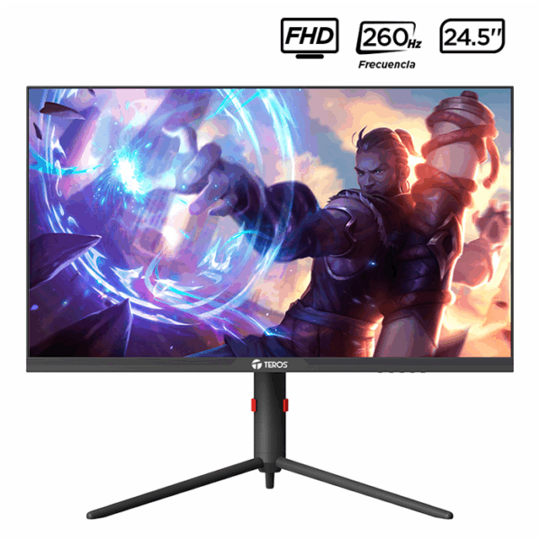 Monitor plano gaming TEROS TE-2472G, 24.5" FHD VA, 260 Hz, 1 ms, HDMI, DP