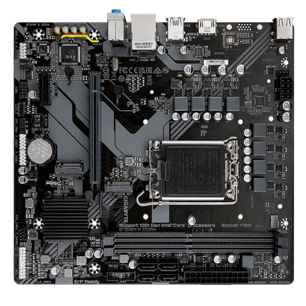 Motherboard Gigabyte B760M K DDR4 (rev. 1.0), Chipset Intel B760, LGA1700, mATX