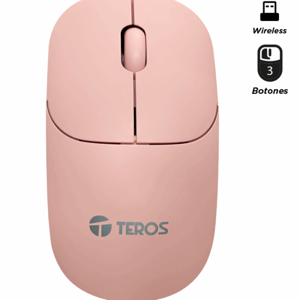 Mouse óptico inalámbrico TEROS TE-1218S, 1000 DPI, receptor USB, 3 botones