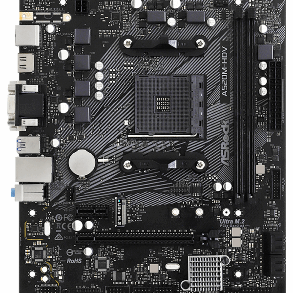 Motherboard ASROCK A520M-HDV, Chipset AMD A520, Socket AMD AM4, mATX