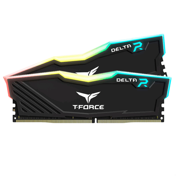 Memoria TEAMGROUP T-FORCE DELTA RGB 16GB (2 x 8GB) DDR4-3600MHz, CL18, 1.35V, RGB, Negro