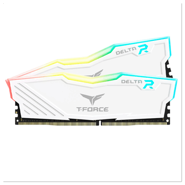 Memoria TEAMGROUP T-FORCE DELTA RGB 16GB (2 x 8GB) DDR4-3600MHz, CL18, 1.35V, RGB, Blanco