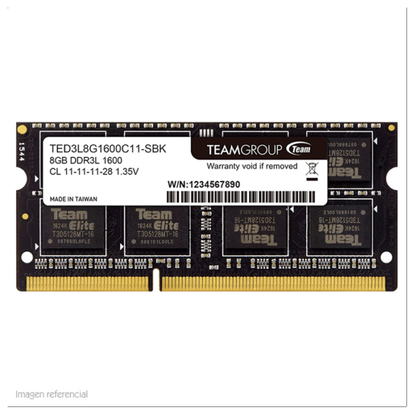 Memoria TeamGroup, 8GB, DDR3L, SODIMM, 1600MHz, CL11-11-11-28, 1.35V