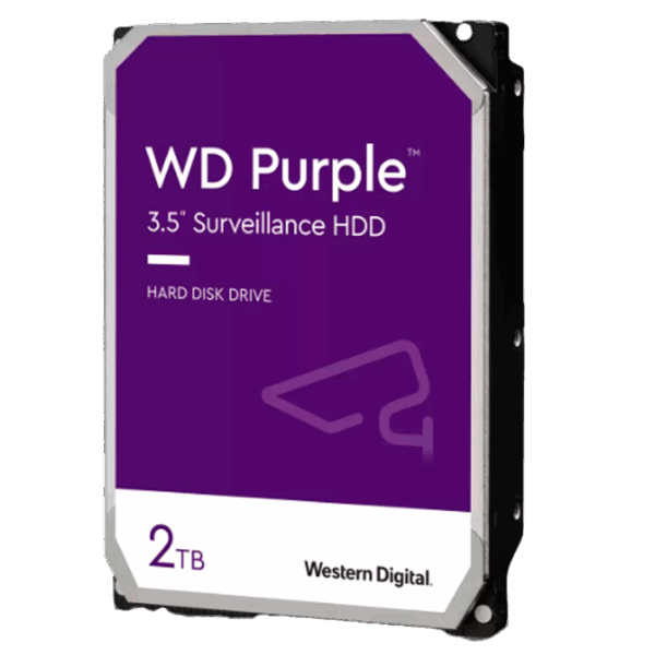 Disco duro Western Digital WD Purple, 2TB, SATA 6.0 Gb/s, 64MB Cache, 5400 rpm, 3.5".