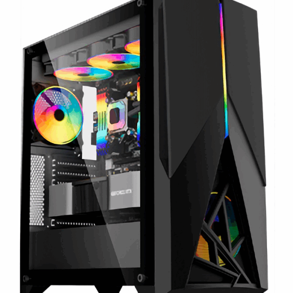 Case gamer TEROS TE-1174N, Mid Tower, USB 3.0 / USB 2.0, audio, ventilador ARGB, negro