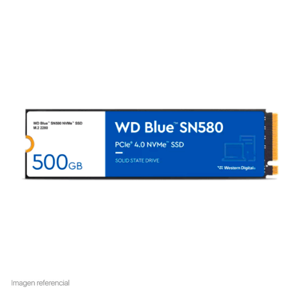 Unidad en estado solido Western Digital Blue SN580 NVMe 500GB M.2 2280 PCIe Gen4 NVMe 1.4b