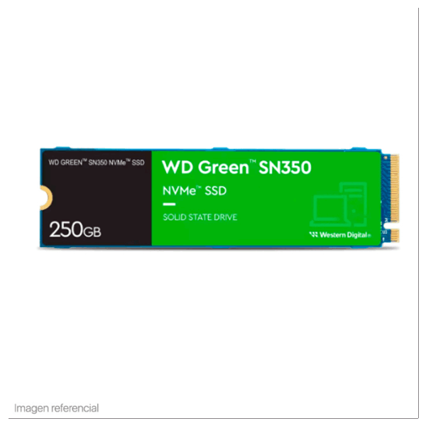 Unidad en estado solido Western Digital Green SN350 NVMe, 250GB M.2 2280