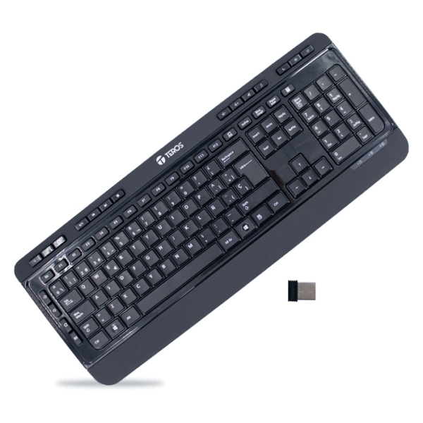 Teclado inalámbrico TEROS TE-4074CS, 2.4Ghz, USB, negro
