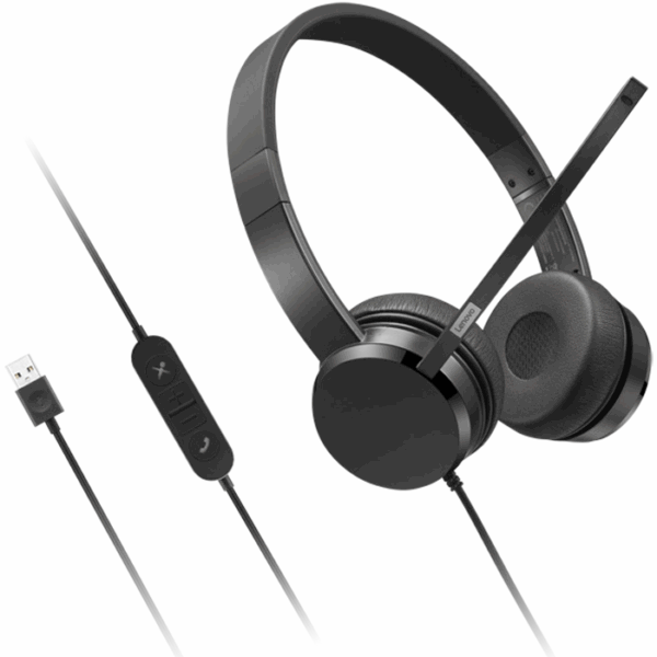 Auriculares Stereo Lenovo On-Ear (con Control Box), Interfaz USB-A